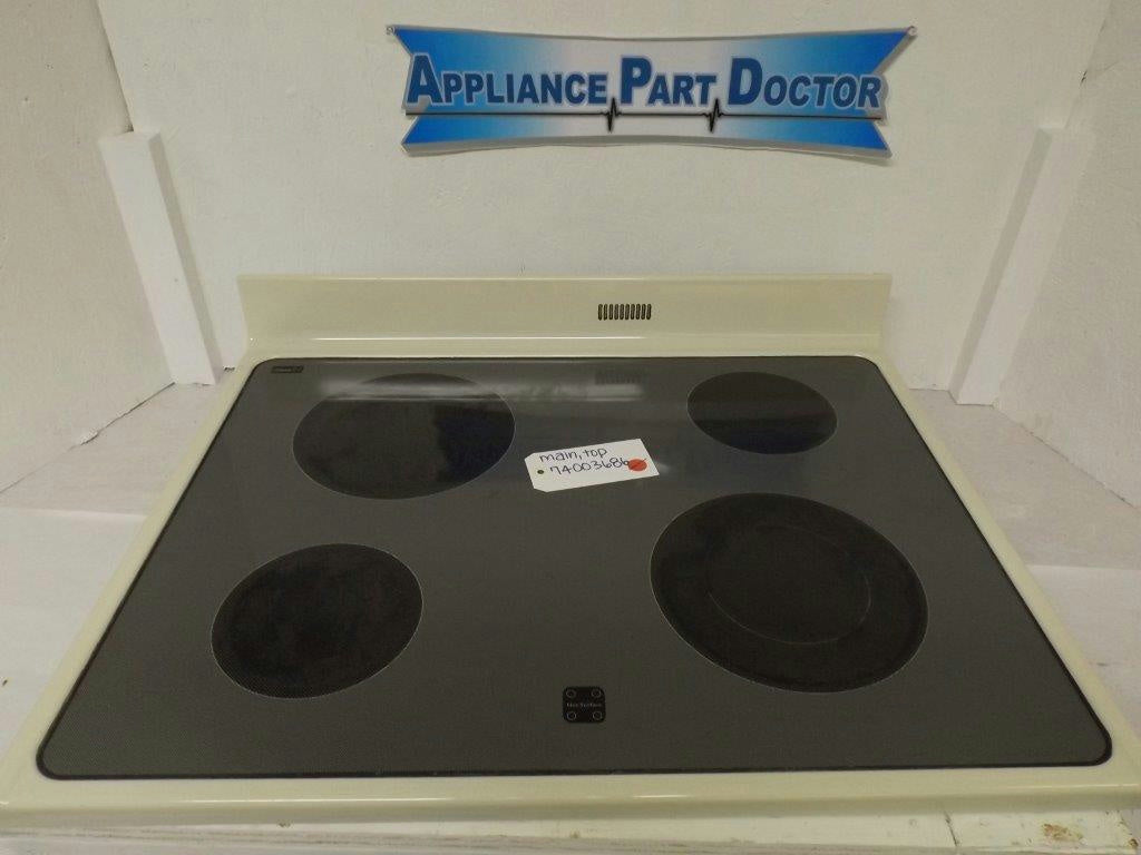 MAYTAG STOVE 74003686 MAIN, TOP (OFF-WHITE) USED MAYTAG STOVE 74003686 MAIN, TOP (OFF-WHITE) USED